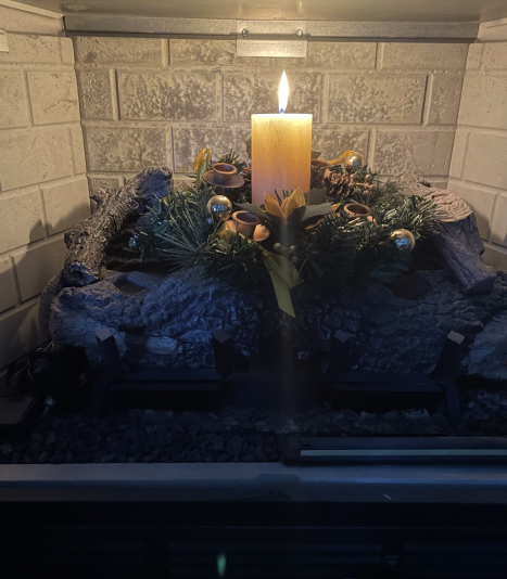 Advent Christ Candle Fireplace 3''x6'' 100 Percent Bees Wax