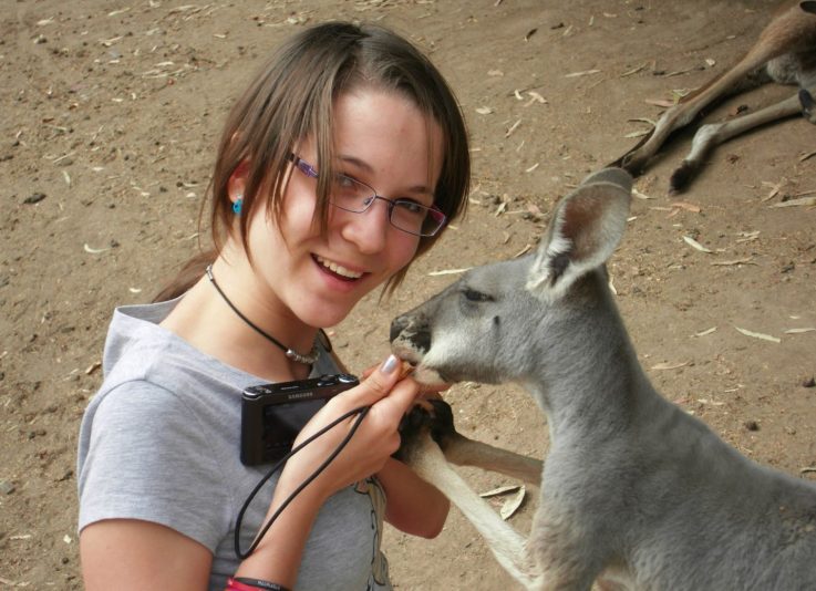 Lisa and kangaroo
