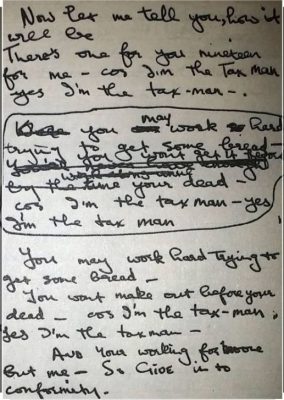 Beatles Taxman original lyrics