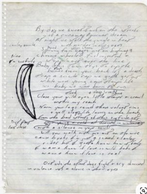 Bruce Springsteen Born to Run hand lyrics