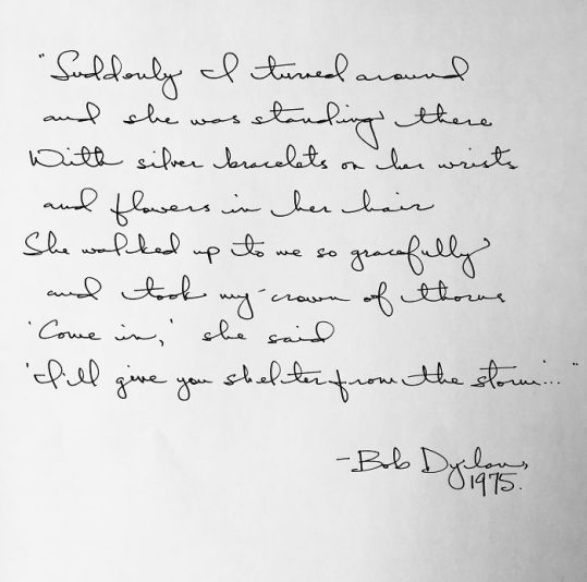 Bob Dylan hand writing
