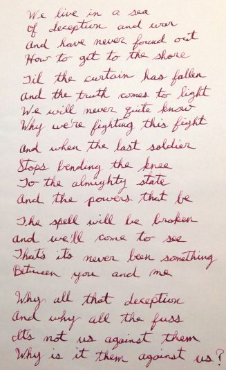 Why handwritten lyrics 2