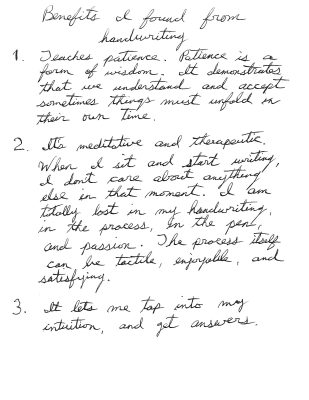 Benefits of handwriting