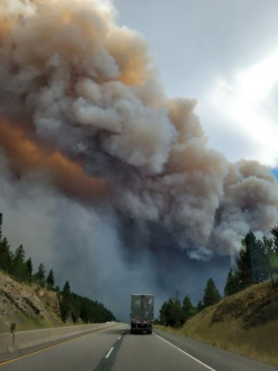 Fire around Coquihalla