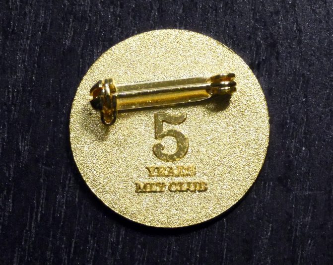 MLT Club 5 year pin back