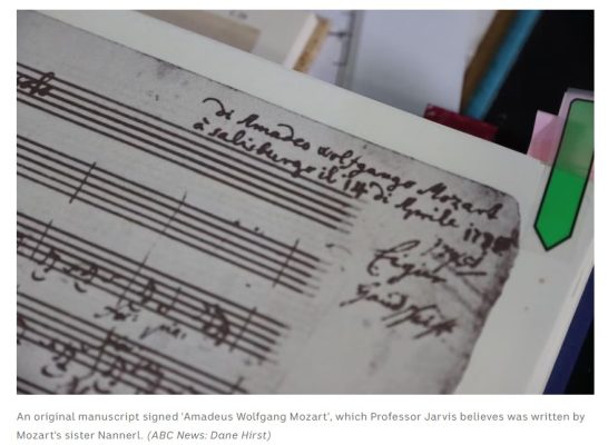 Maria Anna Mozart handwriting