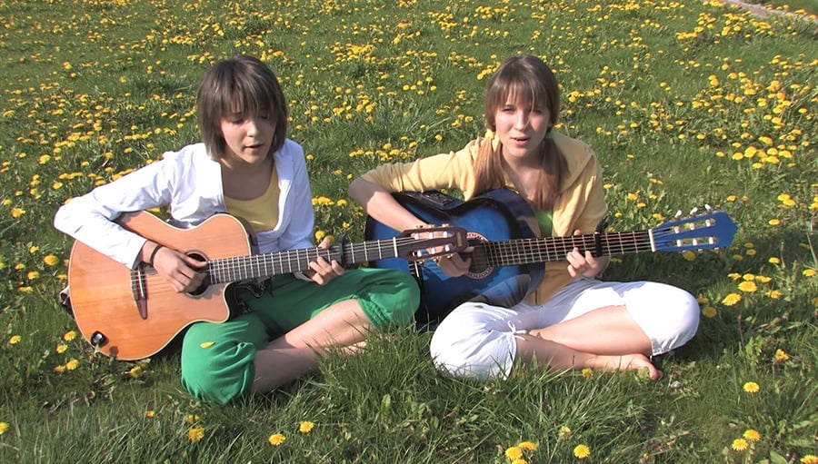 MonaLisa Twins playing "What A Wonderful World" Video Still