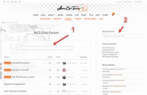 Search functions for forum