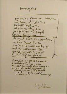John Lennon handwritten lyrics for Imagine